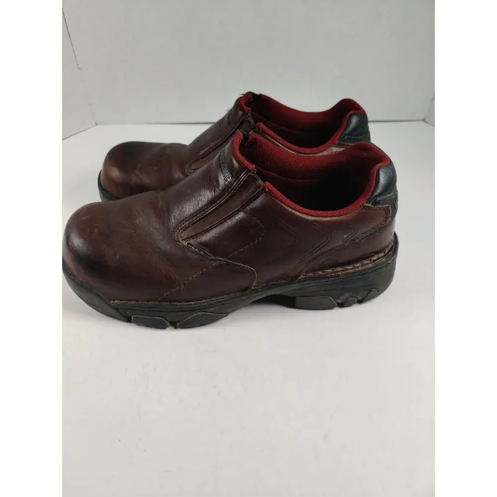 Wolverine Work Shoes Men's Size 9 EW Steel Toe Brown Slip Resistant Slip-On